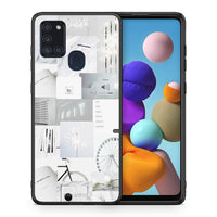 Thumbnail for Θήκη Αγίου Βαλεντίνου Samsung A21s Collage Make Me Wonder από τη Smartfits με σχέδιο στο πίσω μέρος και μαύρο περίβλημα | Samsung A21s Collage Make Me Wonder case with colorful back and black bezels