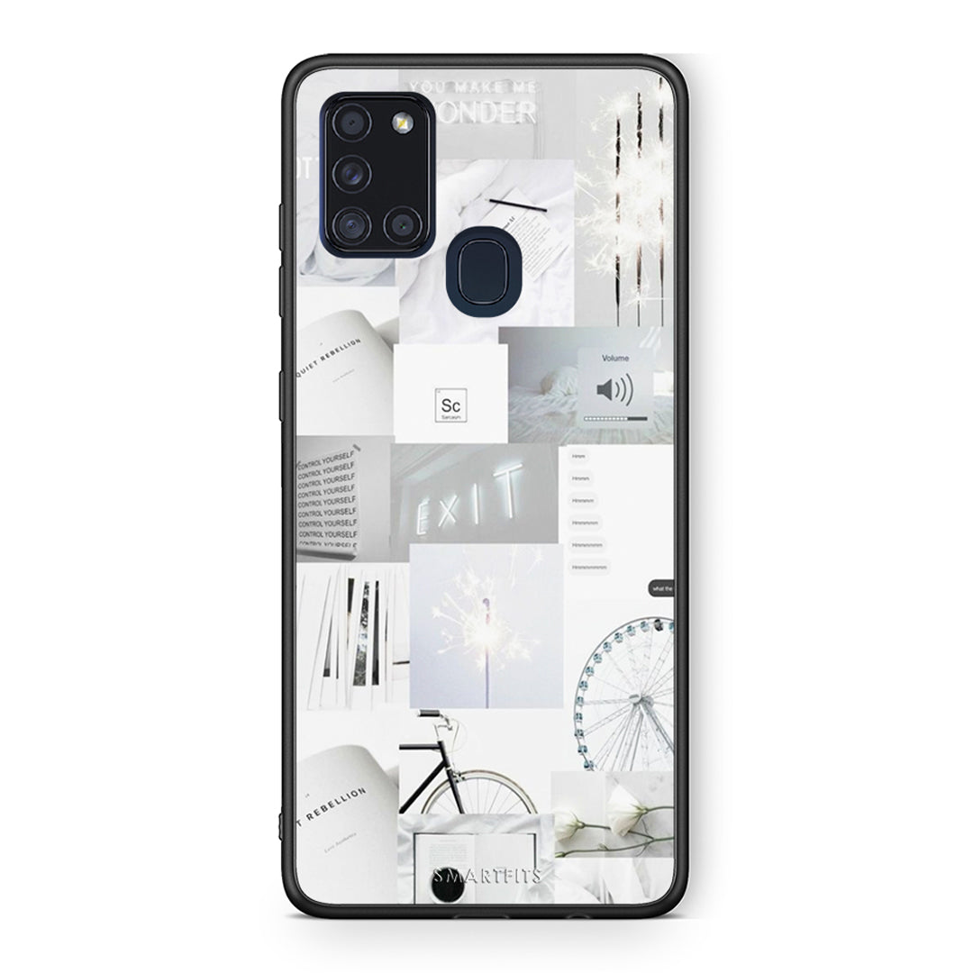 Samsung A21s Collage Make Me Wonder Θήκη Αγίου Βαλεντίνου από τη Smartfits με σχέδιο στο πίσω μέρος και μαύρο περίβλημα | Smartphone case with colorful back and black bezels by Smartfits