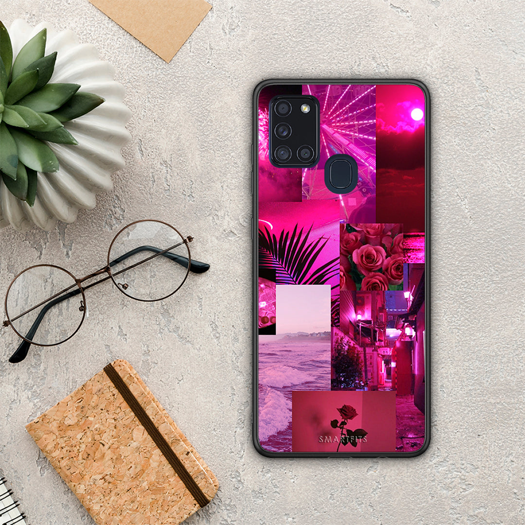 Collage Red Roses - Samsung Galaxy A21s θήκη