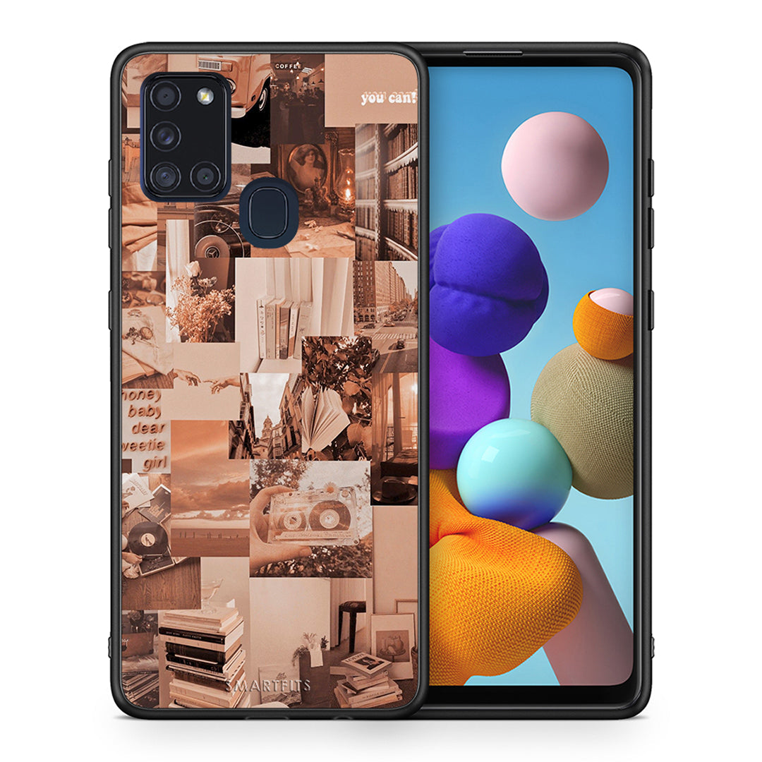 Θήκη Αγίου Βαλεντίνου Samsung A21s Collage You Can από τη Smartfits με σχέδιο στο πίσω μέρος και μαύρο περίβλημα | Samsung A21s Collage You Can case with colorful back and black bezels