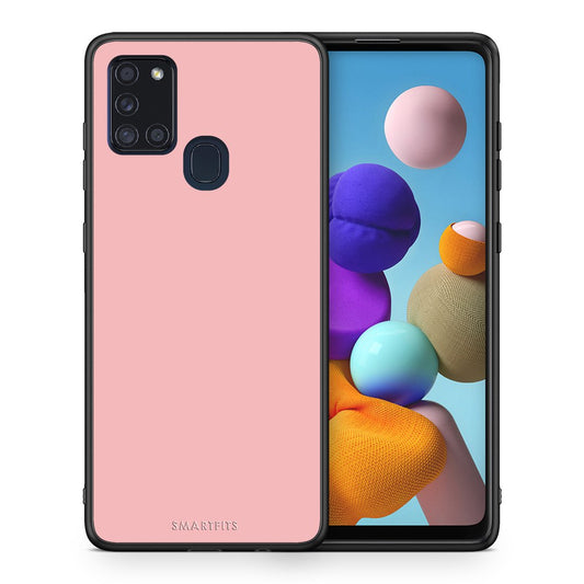 Θήκη Samsung A21s Nude Color από τη Smartfits με σχέδιο στο πίσω μέρος και μαύρο περίβλημα | Samsung A21s Nude Color case with colorful back and black bezels