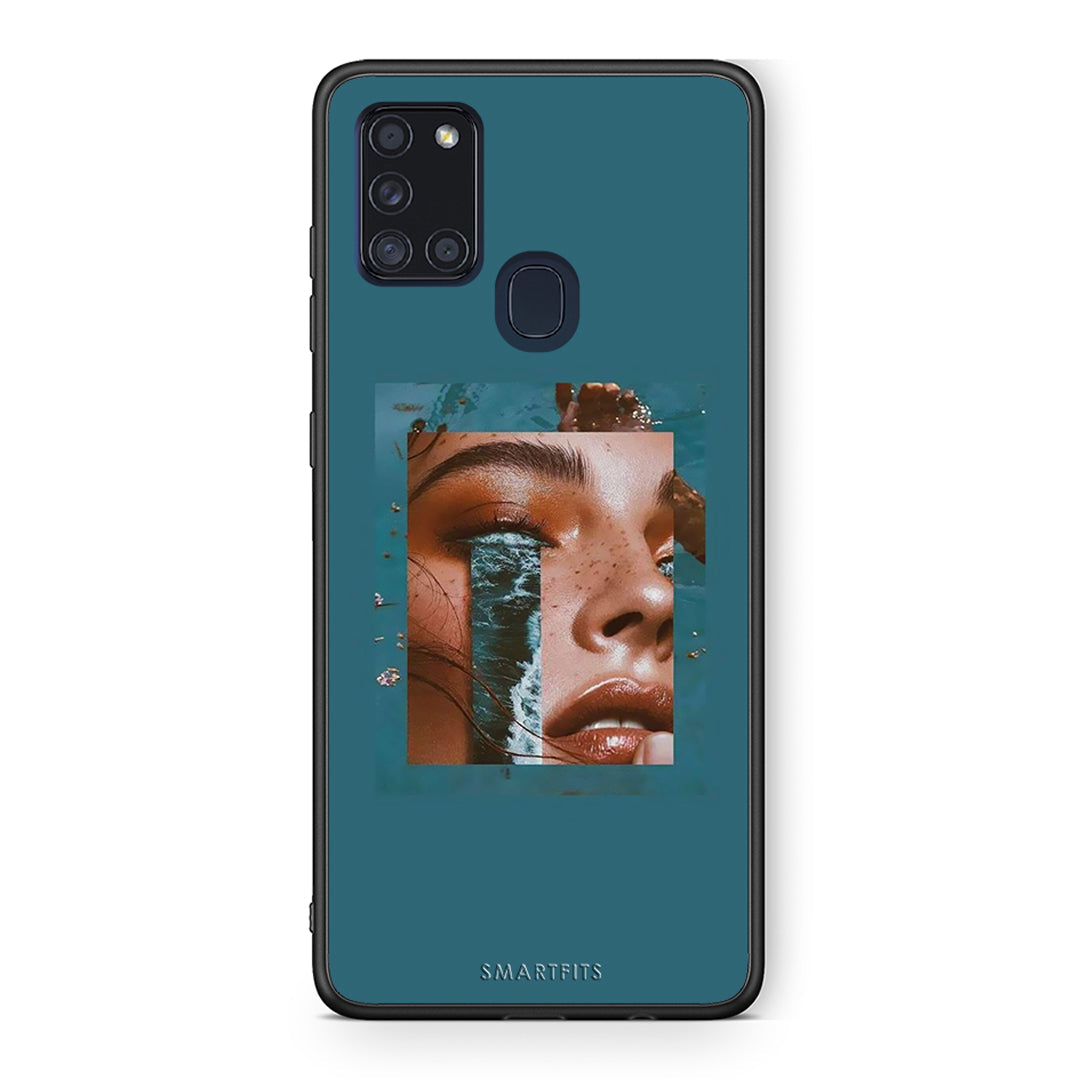 Samsung A21s Cry An Ocean θήκη από τη Smartfits με σχέδιο στο πίσω μέρος και μαύρο περίβλημα | Smartphone case with colorful back and black bezels by Smartfits