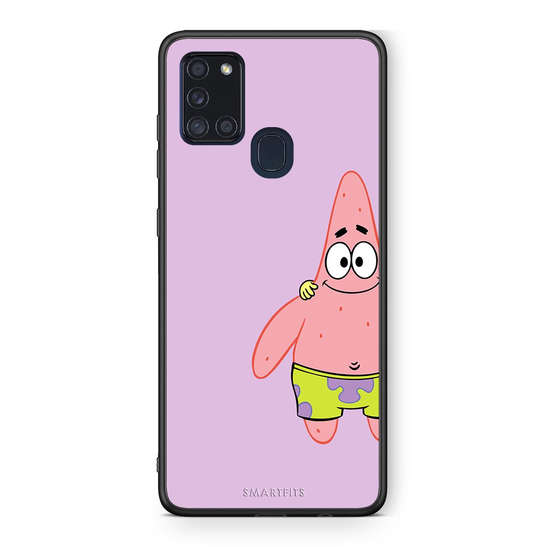 Samsung A21s  Friends Patrick θήκη από τη Smartfits με σχέδιο στο πίσω μέρος και μαύρο περίβλημα | Smartphone case with colorful back and black bezels by Smartfits
