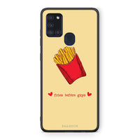 Thumbnail for Samsung A21s Fries Before Guys Θήκη Αγίου Βαλεντίνου από τη Smartfits με σχέδιο στο πίσω μέρος και μαύρο περίβλημα | Smartphone case with colorful back and black bezels by Smartfits