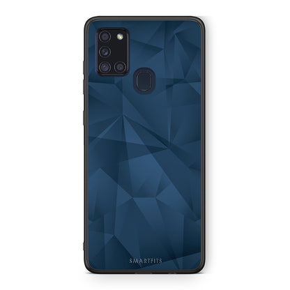 39 - Samsung A21s  Blue Abstract Geometric case, cover, bumper