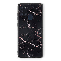Thumbnail for 4 - Samsung A21s  Black Rosegold Marble case, cover, bumper