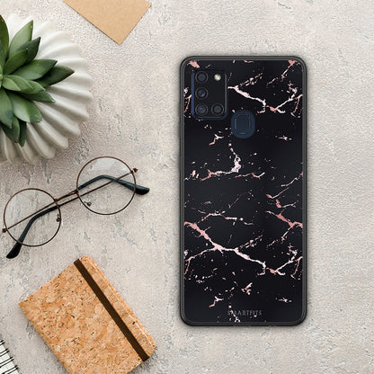 Marble Black Rosegold - Samsung Galaxy A21s θήκη