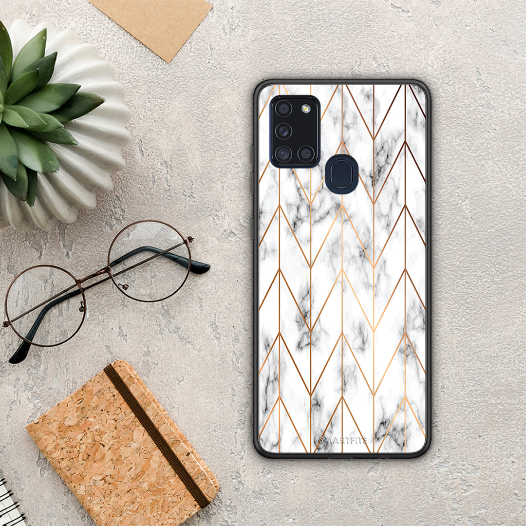 Marble Gold Geometric - Samsung Galaxy A21s θήκη