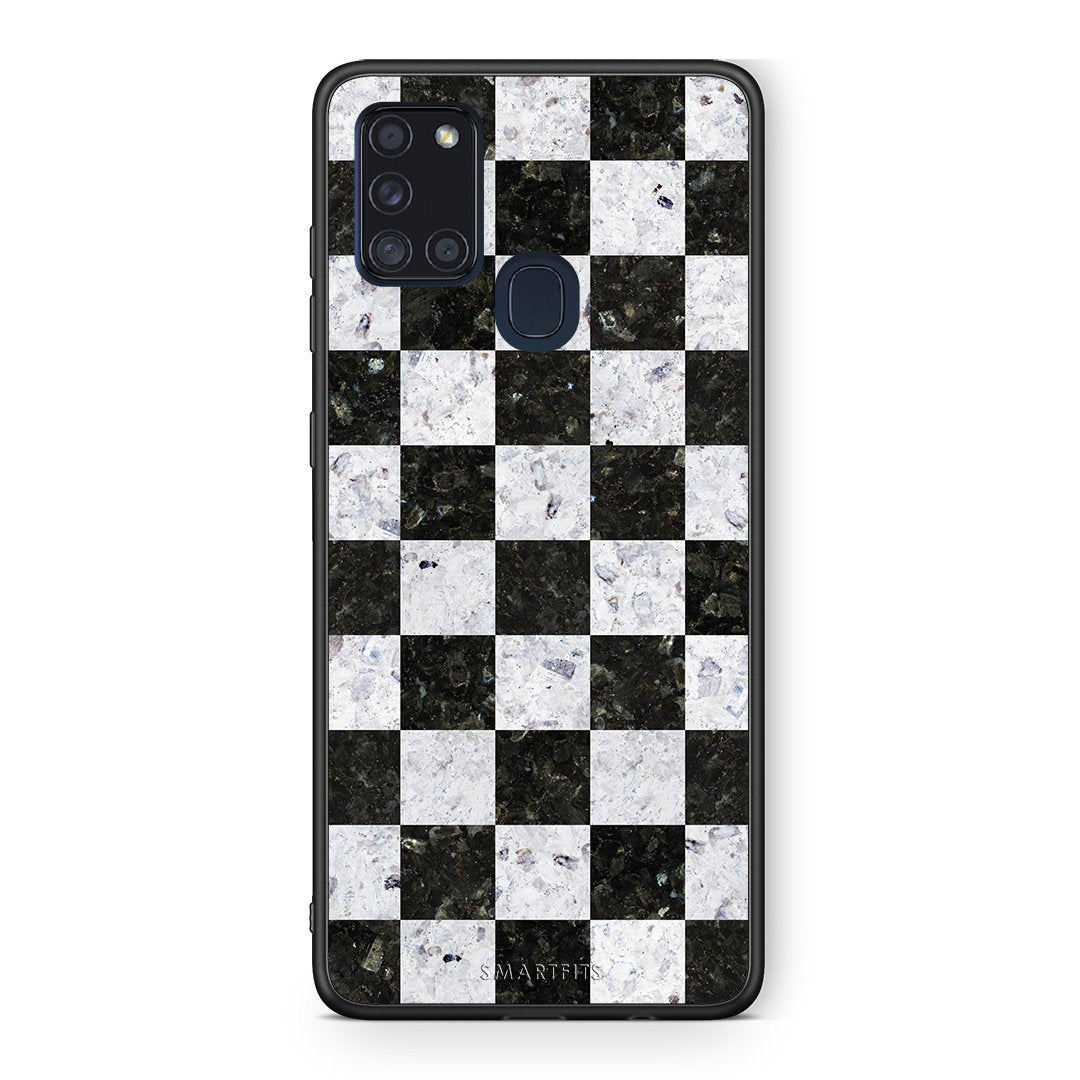 4 - Samsung A21s Square Geometric Marble case, cover, bumper