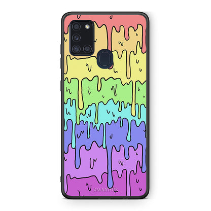 Samsung A21s Melting Rainbow θήκη από τη Smartfits με σχέδιο στο πίσω μέρος και μαύρο περίβλημα | Smartphone case with colorful back and black bezels by Smartfits