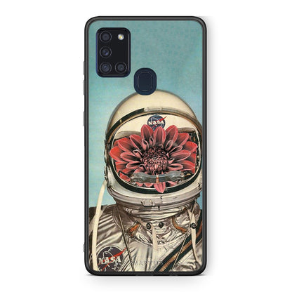 Samsung A21s Nasa Bloom θήκη από τη Smartfits με σχέδιο στο πίσω μέρος και μαύρο περίβλημα | Smartphone case with colorful back and black bezels by Smartfits