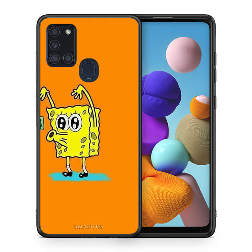 Θήκη Αγίου Βαλεντίνου Samsung A21s No Money 2 από τη Smartfits με σχέδιο στο πίσω μέρος και μαύρο περίβλημα | Samsung A21s No Money 2 case with colorful back and black bezels