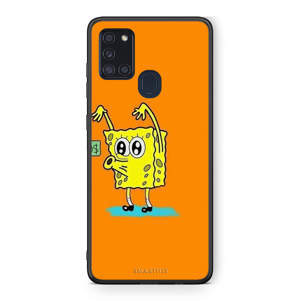 Samsung A21s No Money 2 Θήκη Αγίου Βαλεντίνου από τη Smartfits με σχέδιο στο πίσω μέρος και μαύρο περίβλημα | Smartphone case with colorful back and black bezels by Smartfits