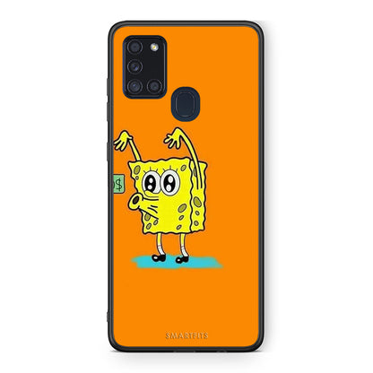 Samsung A21s No Money 2 Θήκη Αγίου Βαλεντίνου από τη Smartfits με σχέδιο στο πίσω μέρος και μαύρο περίβλημα | Smartphone case with colorful back and black bezels by Smartfits