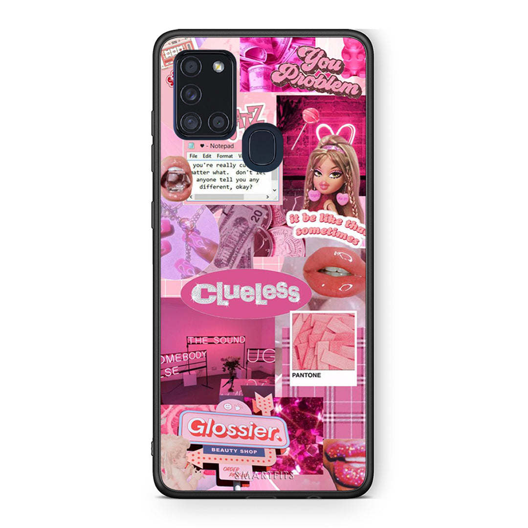 Samsung A21s Pink Love Θήκη Αγίου Βαλεντίνου από τη Smartfits με σχέδιο στο πίσω μέρος και μαύρο περίβλημα | Smartphone case with colorful back and black bezels by Smartfits