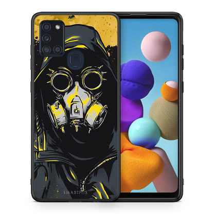 Θήκη Samsung A21s Mask PopArt από τη Smartfits με σχέδιο στο πίσω μέρος και μαύρο περίβλημα | Samsung A21s Mask PopArt case with colorful back and black bezels