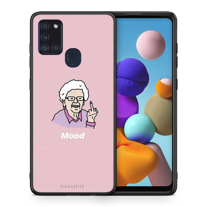 Θήκη Samsung A21s Mood PopArt από τη Smartfits με σχέδιο στο πίσω μέρος και μαύρο περίβλημα | Samsung A21s Mood PopArt case with colorful back and black bezels