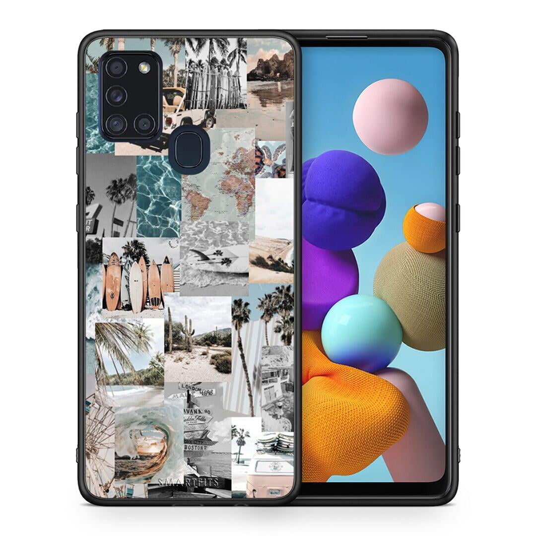 Θήκη Samsung A21s Retro Beach Life από τη Smartfits με σχέδιο στο πίσω μέρος και μαύρο περίβλημα | Samsung A21s Retro Beach Life case with colorful back and black bezels