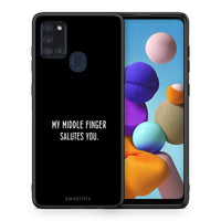 Thumbnail for Θήκη Samsung A21s Salute από τη Smartfits με σχέδιο στο πίσω μέρος και μαύρο περίβλημα | Samsung A21s Salute case with colorful back and black bezels