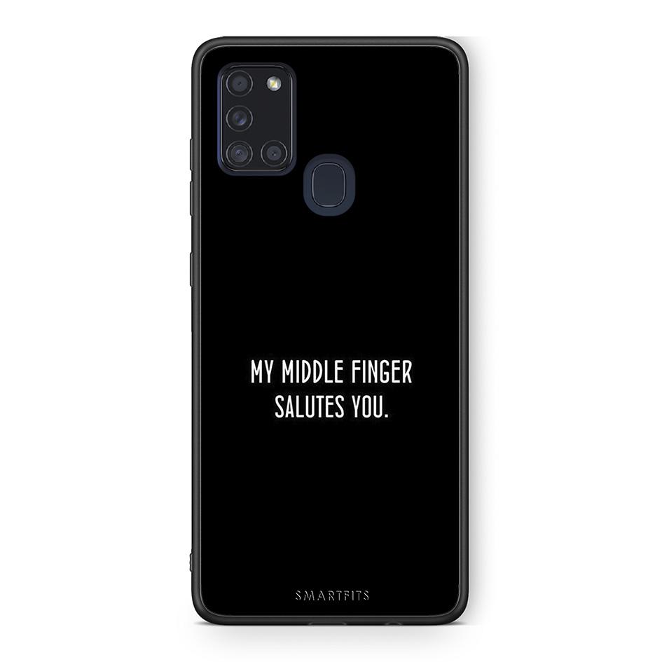 Samsung A21s Salute θήκη από τη Smartfits με σχέδιο στο πίσω μέρος και μαύρο περίβλημα | Smartphone case with colorful back and black bezels by Smartfits