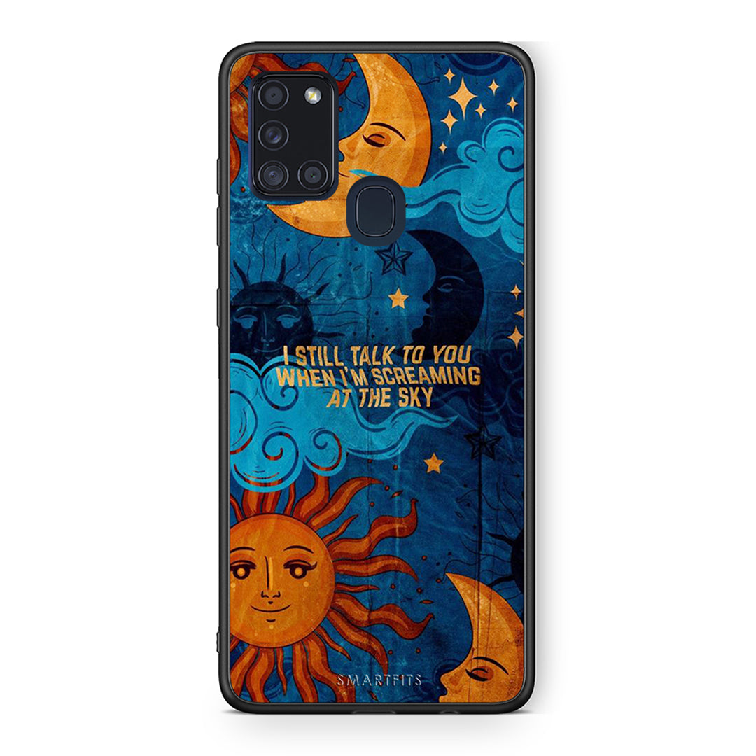 Samsung A21s Screaming Sky θήκη από τη Smartfits με σχέδιο στο πίσω μέρος και μαύρο περίβλημα | Smartphone case with colorful back and black bezels by Smartfits