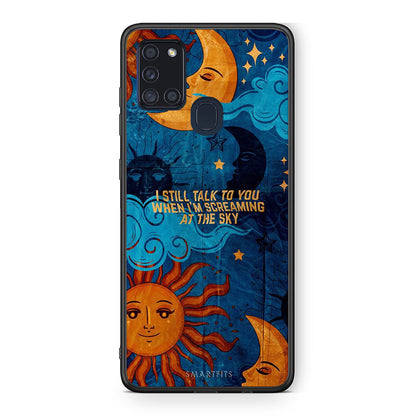 Samsung A21s Screaming Sky θήκη από τη Smartfits με σχέδιο στο πίσω μέρος και μαύρο περίβλημα | Smartphone case with colorful back and black bezels by Smartfits