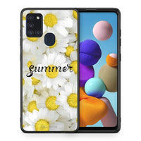 Thumbnail for Θήκη Samsung A21s Summer Daisies από τη Smartfits με σχέδιο στο πίσω μέρος και μαύρο περίβλημα | Samsung A21s Summer Daisies case with colorful back and black bezels