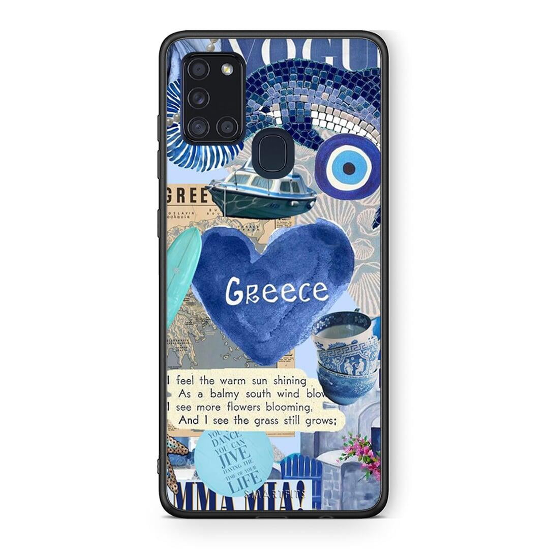 Samsung A21s Summer In Greece Θήκη από τη Smartfits με σχέδιο στο πίσω μέρος και μαύρο περίβλημα | Smartphone case with colorful back and black bezels by Smartfits