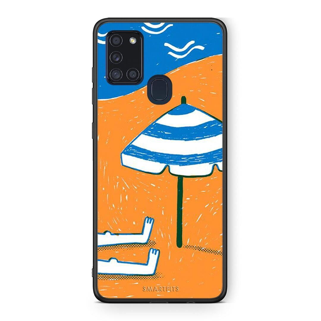 Samsung A21s Summering Θήκη από τη Smartfits με σχέδιο στο πίσω μέρος και μαύρο περίβλημα | Smartphone case with colorful back and black bezels by Smartfits