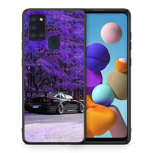Θήκη Αγίου Βαλεντίνου Samsung A21s Super Car από τη Smartfits με σχέδιο στο πίσω μέρος και μαύρο περίβλημα | Samsung A21s Super Car case with colorful back and black bezels