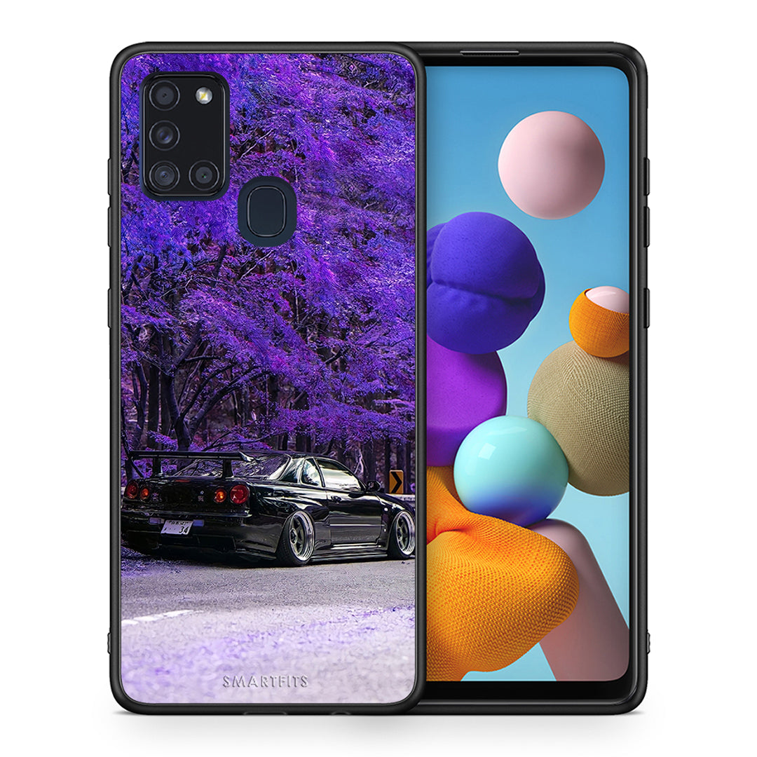 Θήκη Αγίου Βαλεντίνου Samsung A21s Super Car από τη Smartfits με σχέδιο στο πίσω μέρος και μαύρο περίβλημα | Samsung A21s Super Car case with colorful back and black bezels