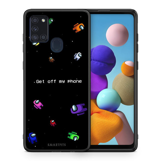Θήκη Samsung A21s AFK Text από τη Smartfits με σχέδιο στο πίσω μέρος και μαύρο περίβλημα | Samsung A21s AFK Text case with colorful back and black bezels
