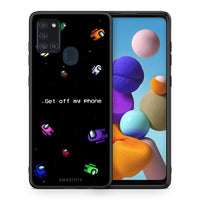 Thumbnail for Θήκη Samsung A21s AFK Text από τη Smartfits με σχέδιο στο πίσω μέρος και μαύρο περίβλημα | Samsung A21s AFK Text case with colorful back and black bezels