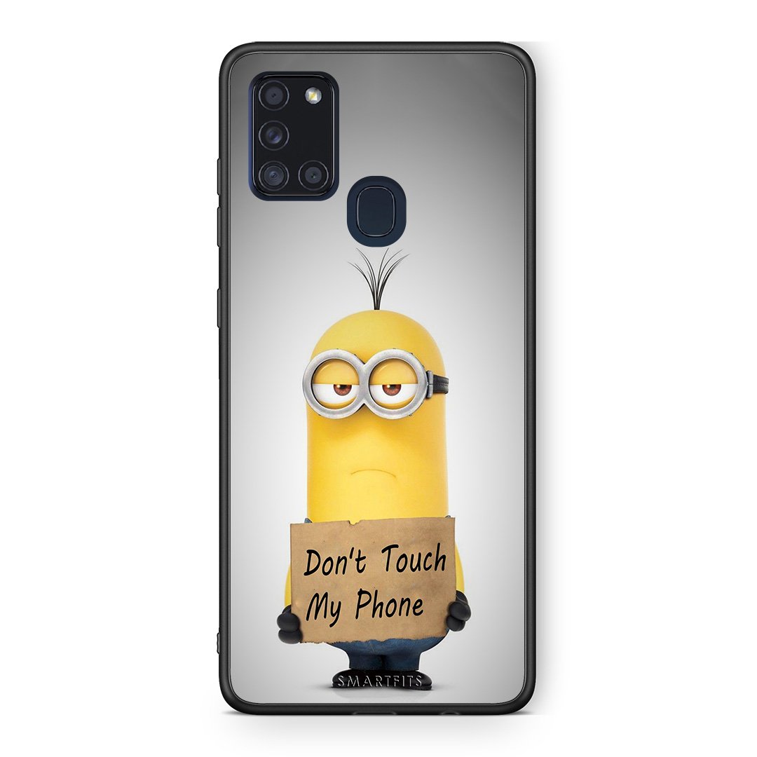 4 - Samsung A21s Minion Text case, cover, bumper