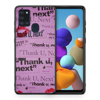Thumbnail for Θήκη Αγίου Βαλεντίνου Samsung A21s Thank You Next από τη Smartfits με σχέδιο στο πίσω μέρος και μαύρο περίβλημα | Samsung A21s Thank You Next case with colorful back and black bezels