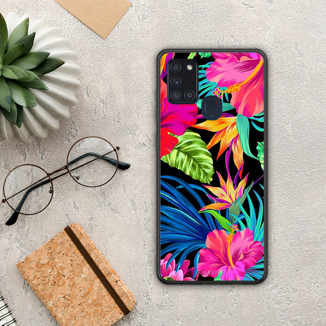 Tropical Flowers - Samsung Galaxy A21s θήκη