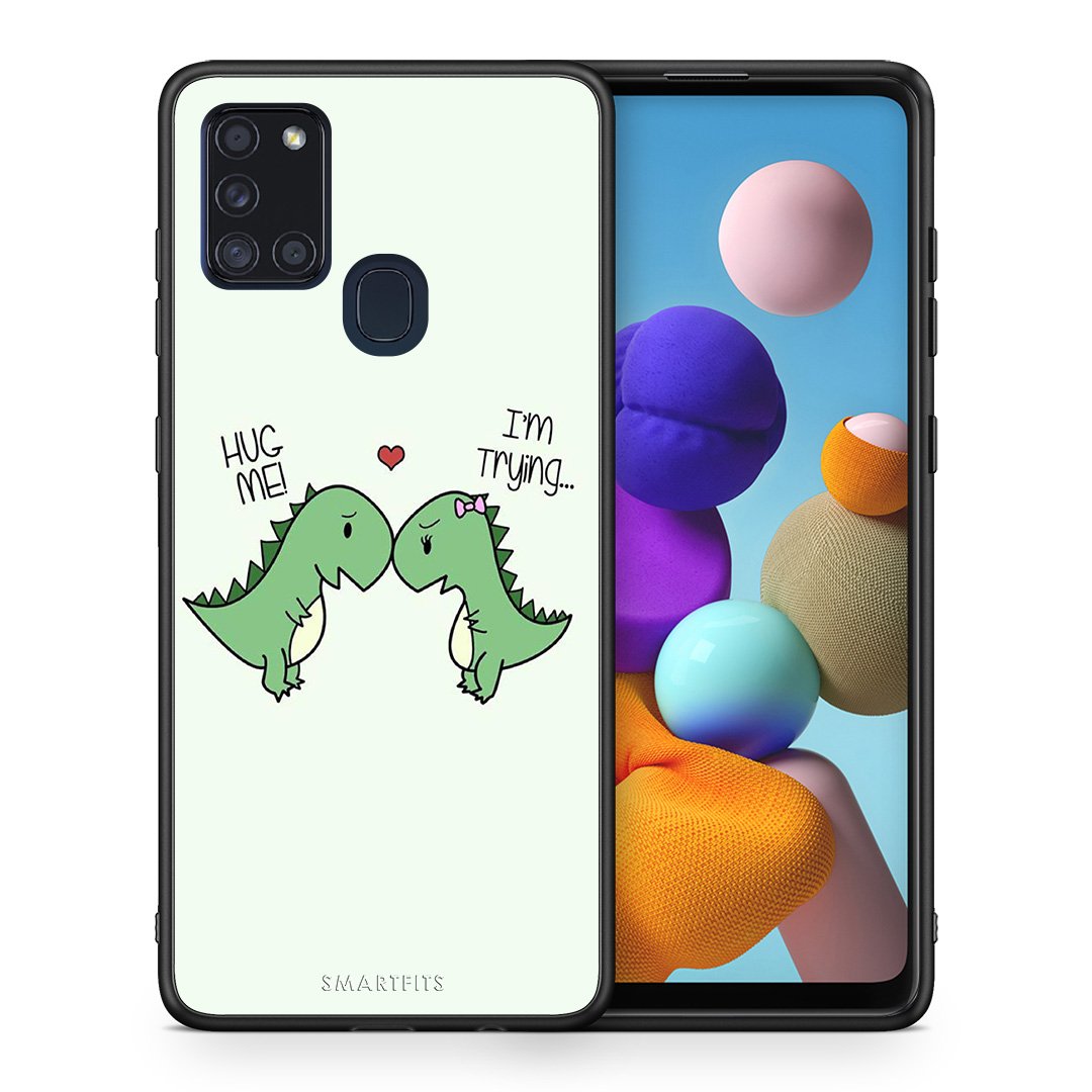 Θήκη Samsung A21s Rex Valentine από τη Smartfits με σχέδιο στο πίσω μέρος και μαύρο περίβλημα | Samsung A21s Rex Valentine case with colorful back and black bezels
