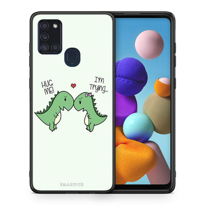 Θήκη Samsung A21s Rex Valentine από τη Smartfits με σχέδιο στο πίσω μέρος και μαύρο περίβλημα | Samsung A21s Rex Valentine case with colorful back and black bezels