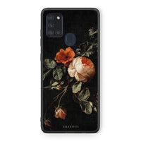 Thumbnail for Samsung A21s Vintage Roses θήκη από τη Smartfits με σχέδιο στο πίσω μέρος και μαύρο περίβλημα | Smartphone case with colorful back and black bezels by Smartfits