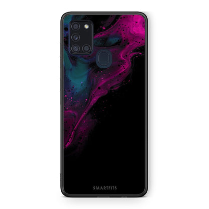 4 - Samsung A21s Pink Black Watercolor case, cover, bumper