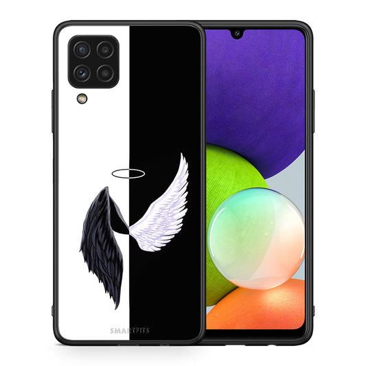 Θήκη Samsung A22 4G Angels Demons από τη Smartfits με σχέδιο στο πίσω μέρος και μαύρο περίβλημα | Samsung A22 4G Angels Demons case with colorful back and black bezels