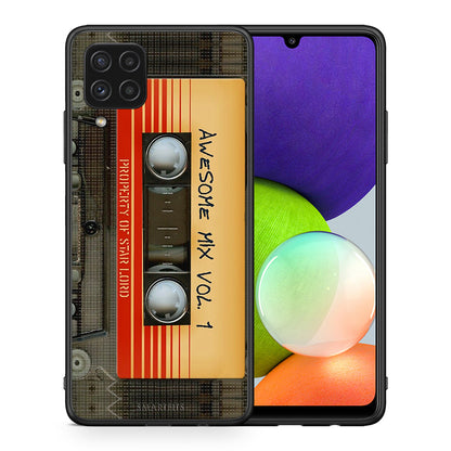 Θήκη Samsung A22 4G Awesome Mix από τη Smartfits με σχέδιο στο πίσω μέρος και μαύρο περίβλημα | Samsung A22 4G Awesome Mix case with colorful back and black bezels