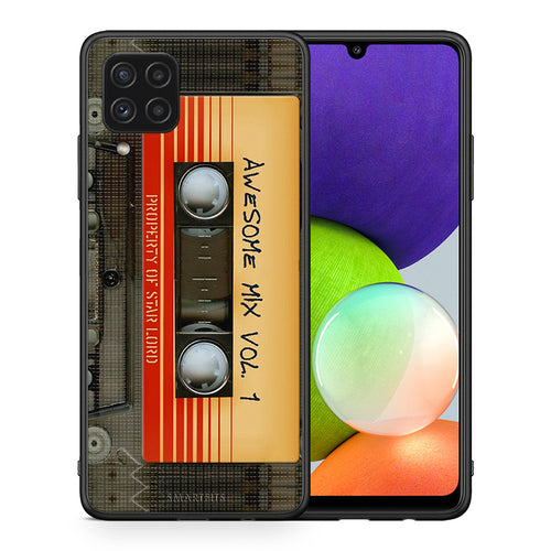 Θήκη Samsung A22 4G Awesome Mix από τη Smartfits με σχέδιο στο πίσω μέρος και μαύρο περίβλημα | Samsung A22 4G Awesome Mix case with colorful back and black bezels