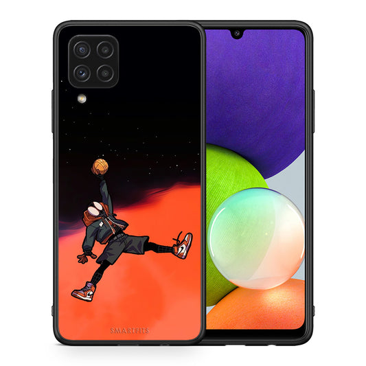 Θήκη Samsung A22 4G Basketball Hero από τη Smartfits με σχέδιο στο πίσω μέρος και μαύρο περίβλημα | Samsung A22 4G Basketball Hero case with colorful back and black bezels