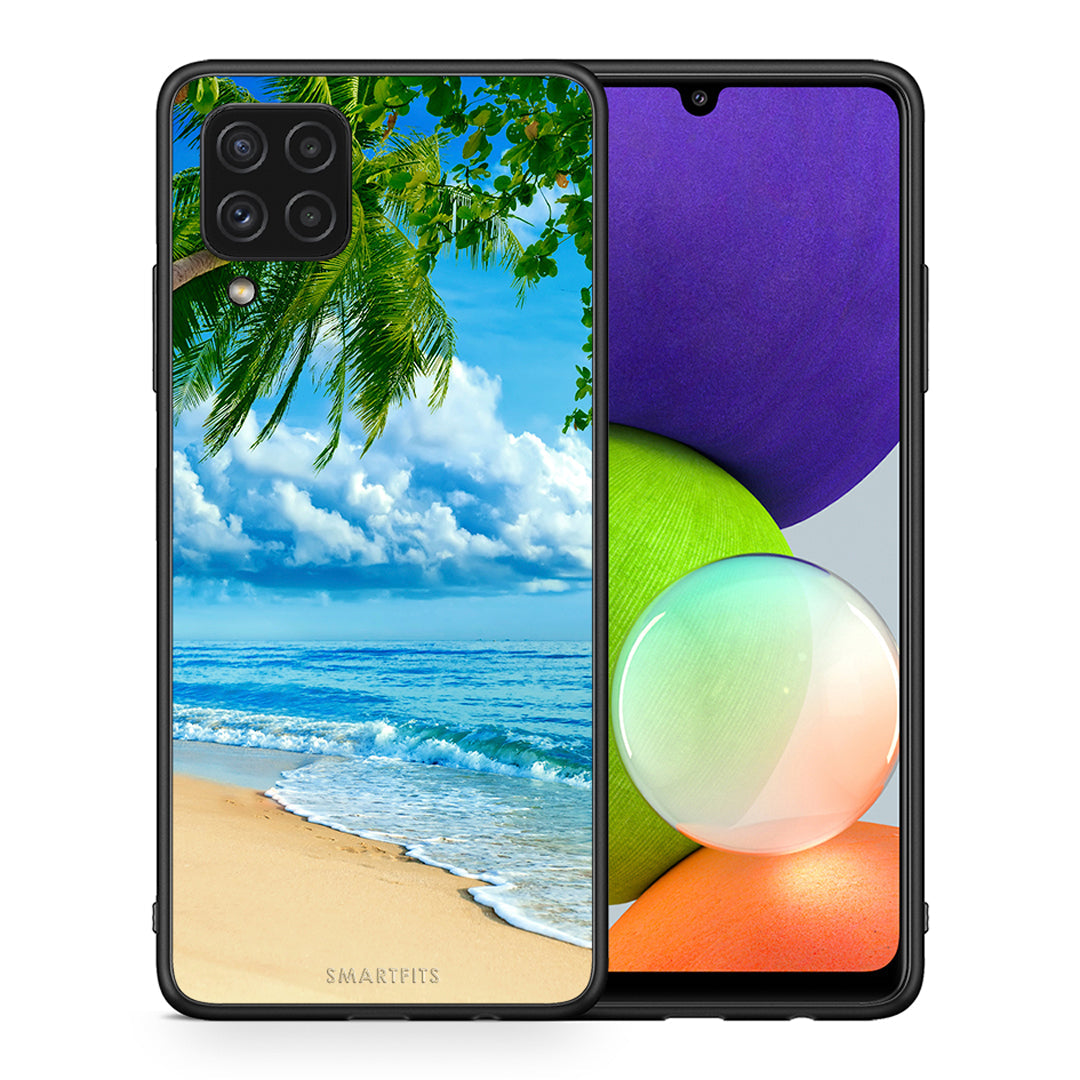 Θήκη Samsung A22 4G Beautiful Beach από τη Smartfits με σχέδιο στο πίσω μέρος και μαύρο περίβλημα | Samsung A22 4G Beautiful Beach case with colorful back and black bezels