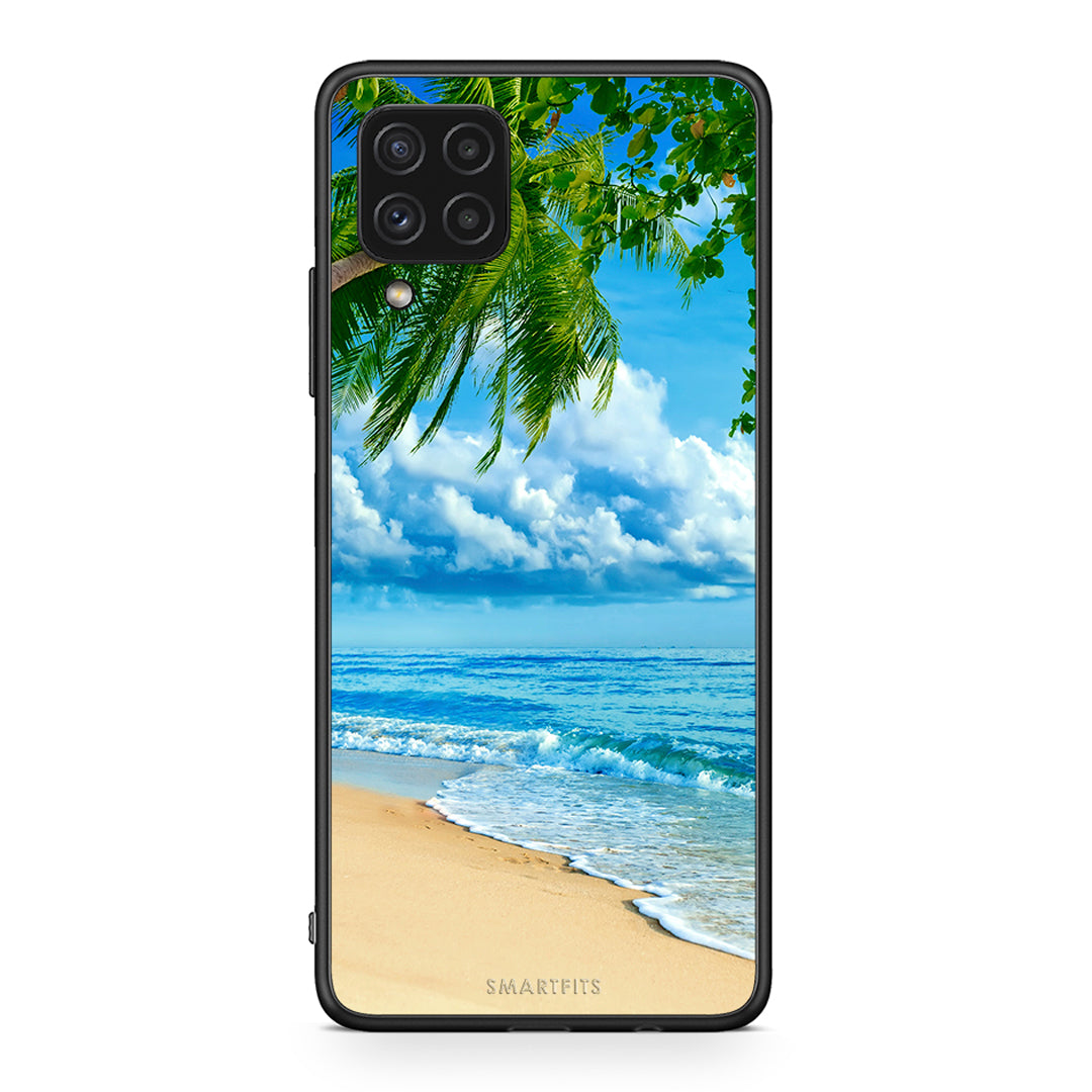 Samsung A22 4G Beautiful Beach θήκη από τη Smartfits με σχέδιο στο πίσω μέρος και μαύρο περίβλημα | Smartphone case with colorful back and black bezels by Smartfits
