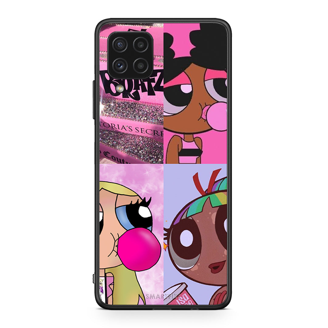 Samsung A22 4G Bubble Girls Θήκη Αγίου Βαλεντίνου από τη Smartfits με σχέδιο στο πίσω μέρος και μαύρο περίβλημα | Smartphone case with colorful back and black bezels by Smartfits
