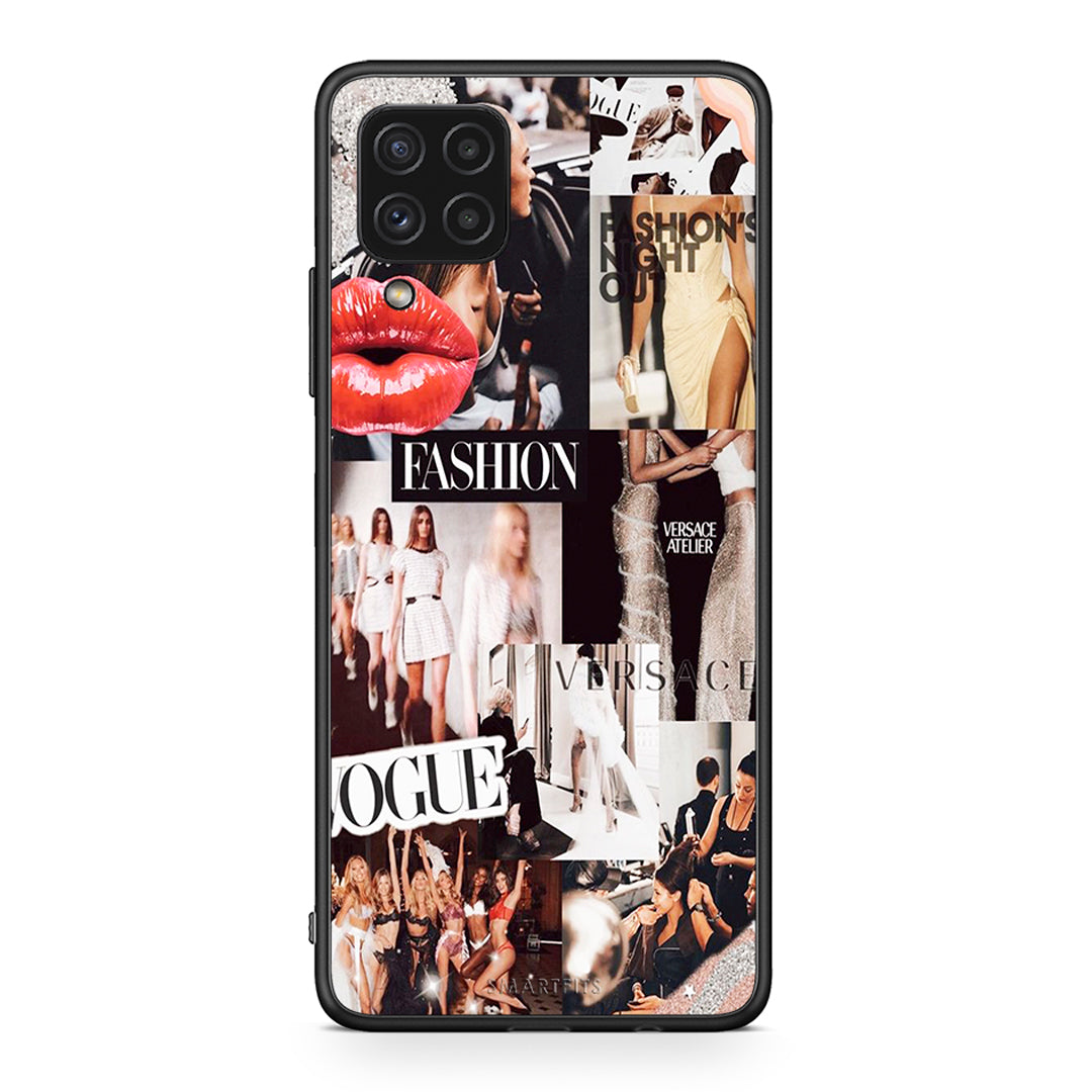 Samsung A22 4G Collage Fashion Θήκη Αγίου Βαλεντίνου από τη Smartfits με σχέδιο στο πίσω μέρος και μαύρο περίβλημα | Smartphone case with colorful back and black bezels by Smartfits
