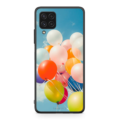 Samsung A22 4G Colorful Balloons θήκη από τη Smartfits με σχέδιο στο πίσω μέρος και μαύρο περίβλημα | Smartphone case with colorful back and black bezels by Smartfits
