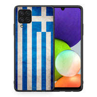 Thumbnail for Θήκη Samsung A22 4G Greek Flag από τη Smartfits με σχέδιο στο πίσω μέρος και μαύρο περίβλημα | Samsung A22 4G Greek Flag case with colorful back and black bezels